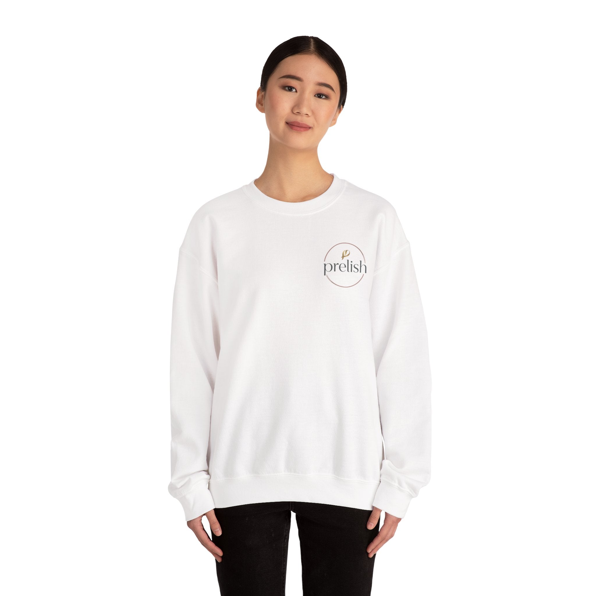 Crewneck Sweatshirt — Minimal 'Prelish' Logo Pullover