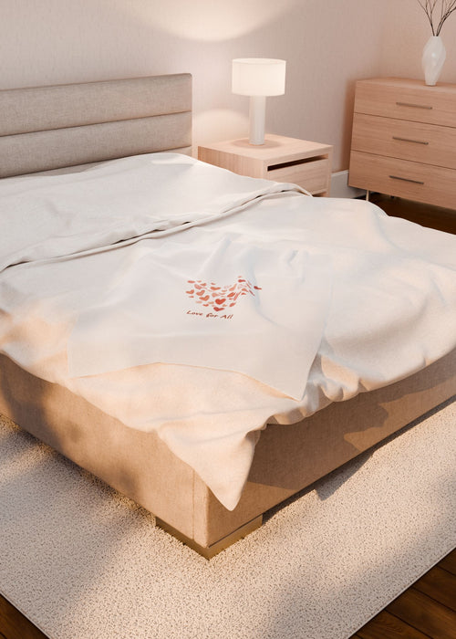 Tiny Heart Confetti Blanket | Velveteen Plush, Valentine Doodle Pattern