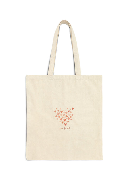 Tiny Heart Confetti Tote | Cotton Canvas Tote, micro heart pattern